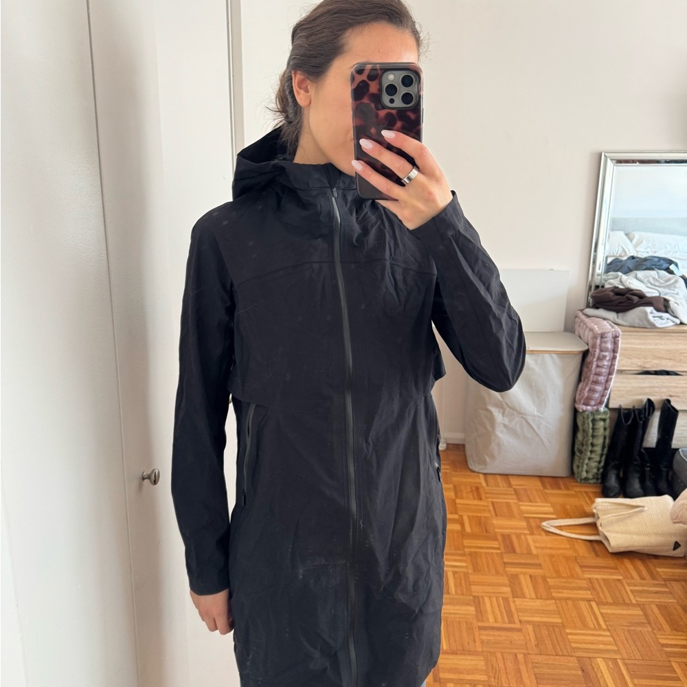 lululemon athletica Black Hooded Trench Coat